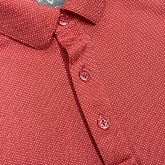 Callaway Opti Dri Polo Golf Shirt Polka Dot Stretch Large - Picture 3 of 7